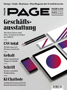 Cover of the PAGE magazine, issue 11/2018