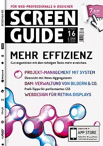 Cover of the SCREENGUIDE magazine, issue 01–03/2013
